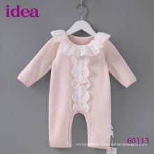 60113 100%Cotton Baby Romper For Girls Lace